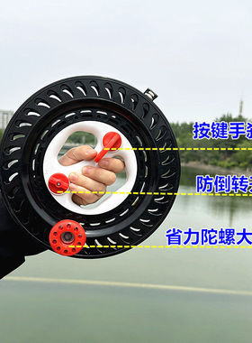 风筝线轮盘钓鱼手把轴承刹车防倒转船钓海钓手摇收线轮盘厂家
