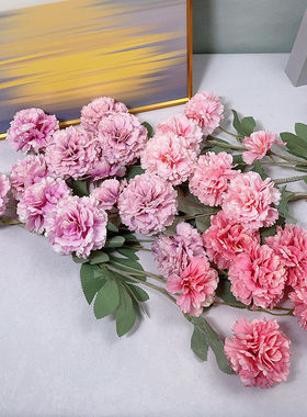 6头芙蓉仿真花婚礼堂装饰吊顶插花酒店布置家居摆设跨境假花花卉