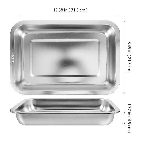 Stainless Steel Cat Litter Box Bedpan Rabbit Tray Shallow - 图1