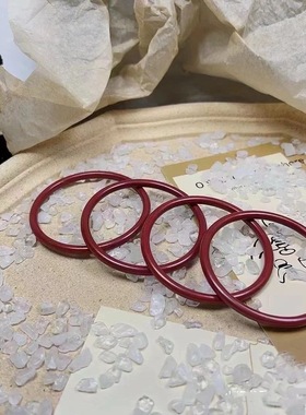 大圈口朱砂红色叮当镯小众转运不掉色手镯女生护身气质新中式女镯