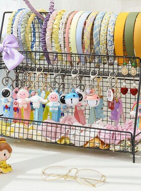 头饰发夹展示架新款大肠发圈头绳发箍收纳神器首饰双层桌面置物架