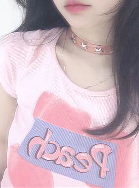 甜酷辣妹y2k星星粉果冻项链女短choker铆钉千禧锁骨链项圈颈链潮