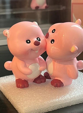 「有你超甜」爆款loopy小海狸情侣可爱摆件送男女友朋友生日礼物