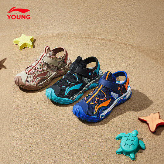 Li ning zapatos para niños sandalias para niños zapatos deportivos 2025 verano grandes malla para niños adolescentes transpirables calzonas de senderos