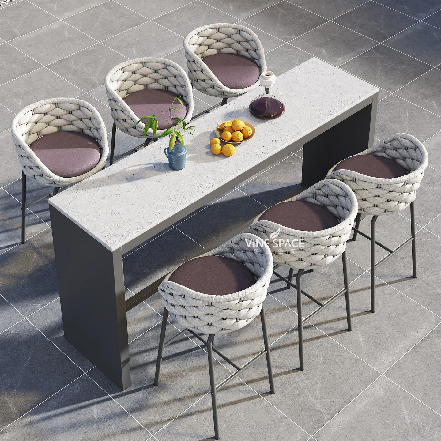 北欧户外藤编吧椅高端高脚凳室外别墅露天酒吧民宿铝合金吧台椅,淘宝优惠券,粉丝福利购,淘宝优惠卷