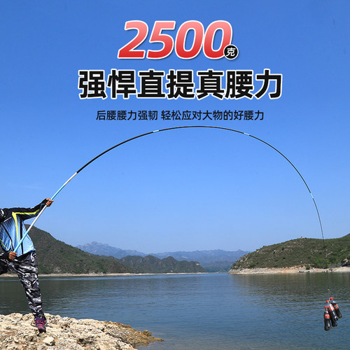 名伦鱼竿旗舰大物名伦夺魁高碳素台钓竿超轻硬19调黑坑大物竿长节 - 图2