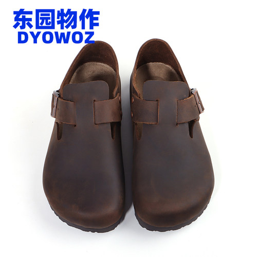 DYOWOZ/东园物作软木鞋真皮日系复古男女情侣休闲鞋全包头勃肯鞋 - 图3