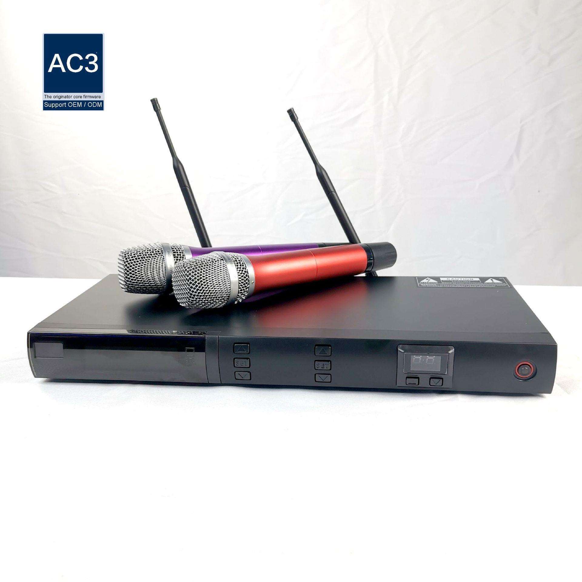 Wireless color dynamic anti-howling noise reduction luminous professional anti-fall microphone speaker equipment for high-end KTV