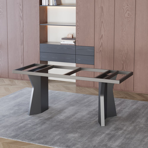 大理石桌腿支架岩板奢石茶桌底座桌脚大板桌子腿不锈钢金属餐台脚 - 图0