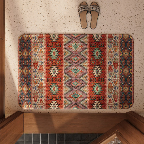 浴室防滑地垫民族风卫生间吸水速干脚垫高级感厕所卫浴免打理门垫 - 图2