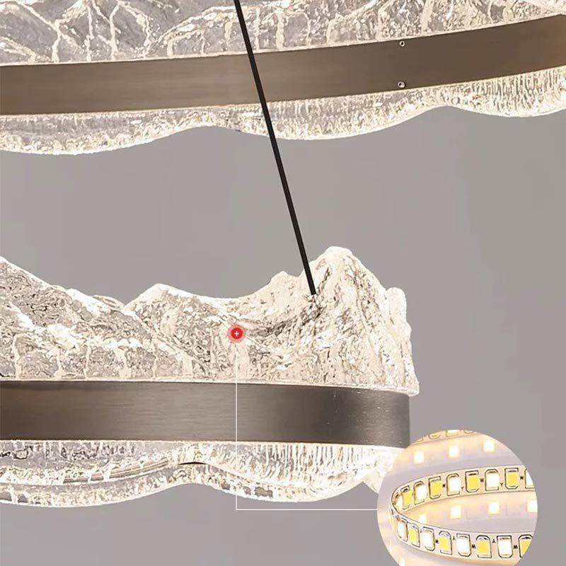 客厅灯吊灯日照金山现代简约设计感高透亚克力圆圈组合灯具护眼,淘宝优惠券,粉丝福利购,淘宝优惠卷