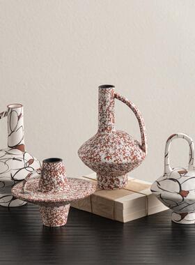 侘寂风摆件陶瓷花瓶艺术插花器客厅高级感花瓶复古软装饰品