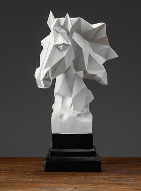 北欧ins风文艺几何马摆件创意家居客厅电视柜酒柜装饰品房间摆设