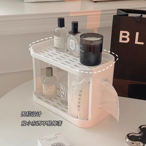 日系桌面双层置物架卧室桌上收纳架小型迷你宿舍化妆品办公室架子 - 图2