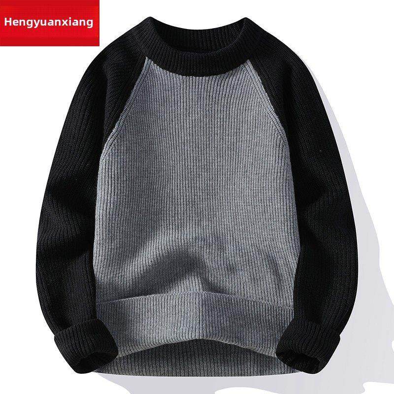 恒源祥2024新款男羊毛衫秋冬配色宽松时髦加厚圆领针织衫,淘宝优惠券,粉丝福利购,淘宝优惠卷