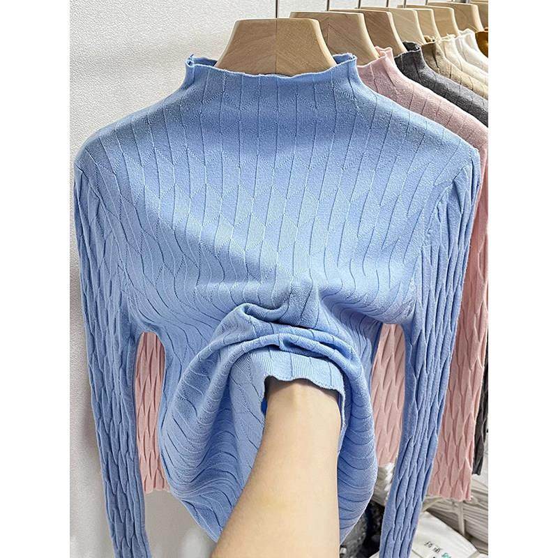 高端品牌半高领针织打底衫女秋冬小香风内搭长袖小衫正品高档上衣,淘宝优惠券,粉丝福利购,淘宝优惠卷