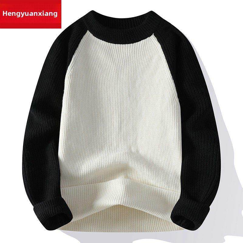 恒源祥2024新款男羊毛衫秋冬配色宽松时髦加厚圆领针织衫,淘宝优惠券,粉丝福利购,淘宝优惠卷