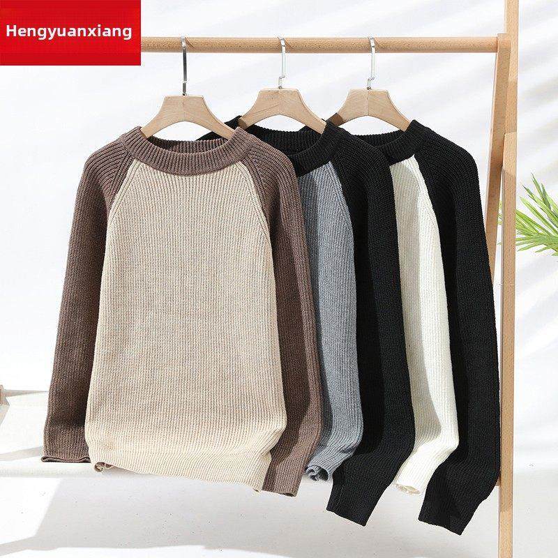 恒源祥2024新款男羊毛衫秋冬配色宽松时髦加厚圆领针织衫,淘宝优惠券,粉丝福利购,淘宝优惠卷