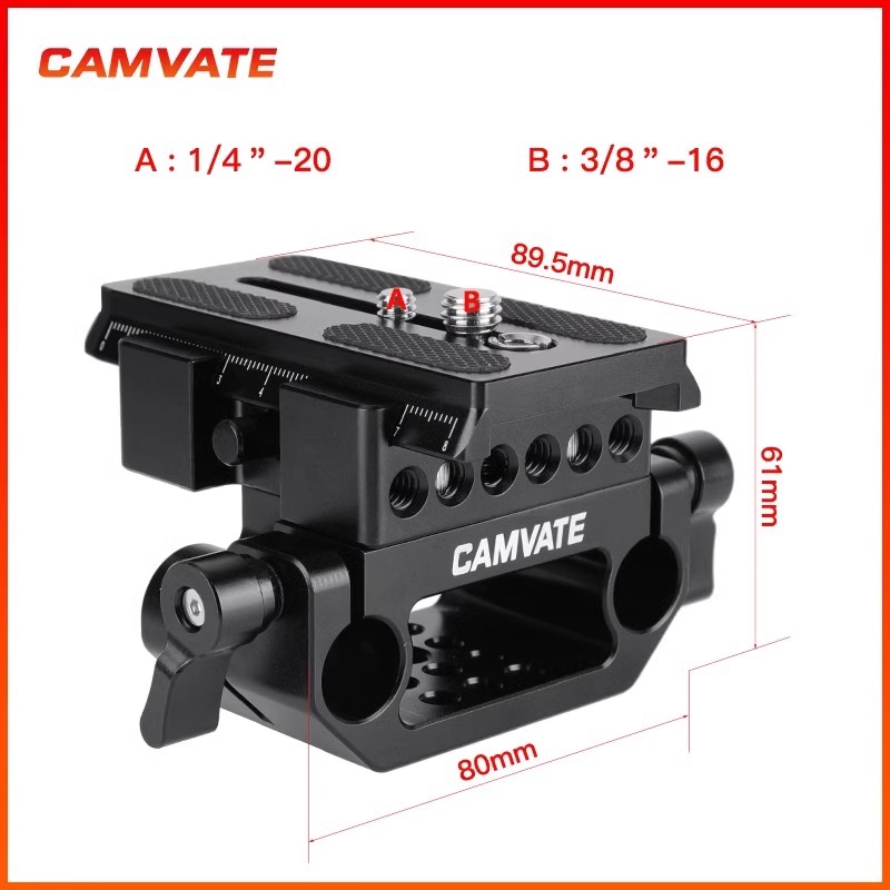 CAMVATE 曼富图Manfrotto快装底座带15mm双孔管夹摄影配件 2447 - 图2