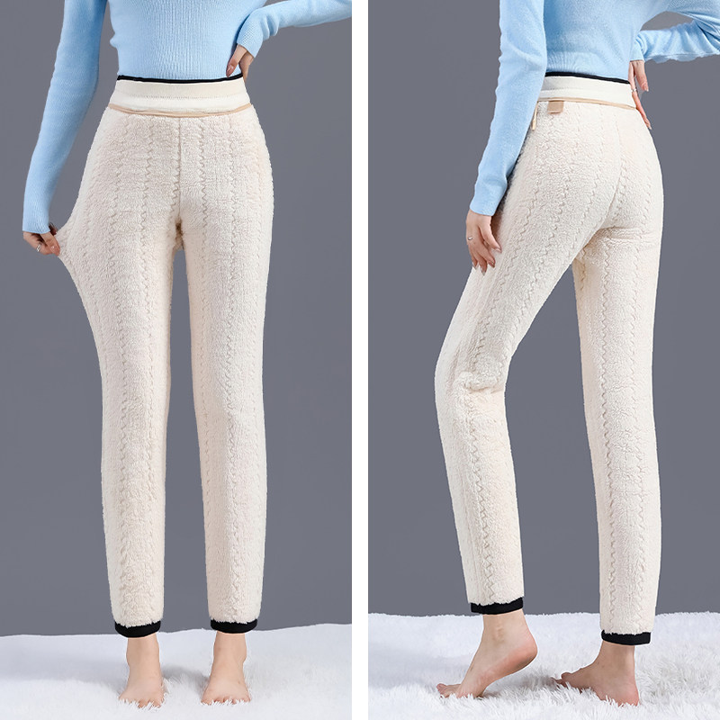羊毛棉裤女外穿冬季加绒加厚东北特厚羊羔绒打底裤高腰大码保暖裤,淘宝优惠券,粉丝福利购,淘宝优惠卷