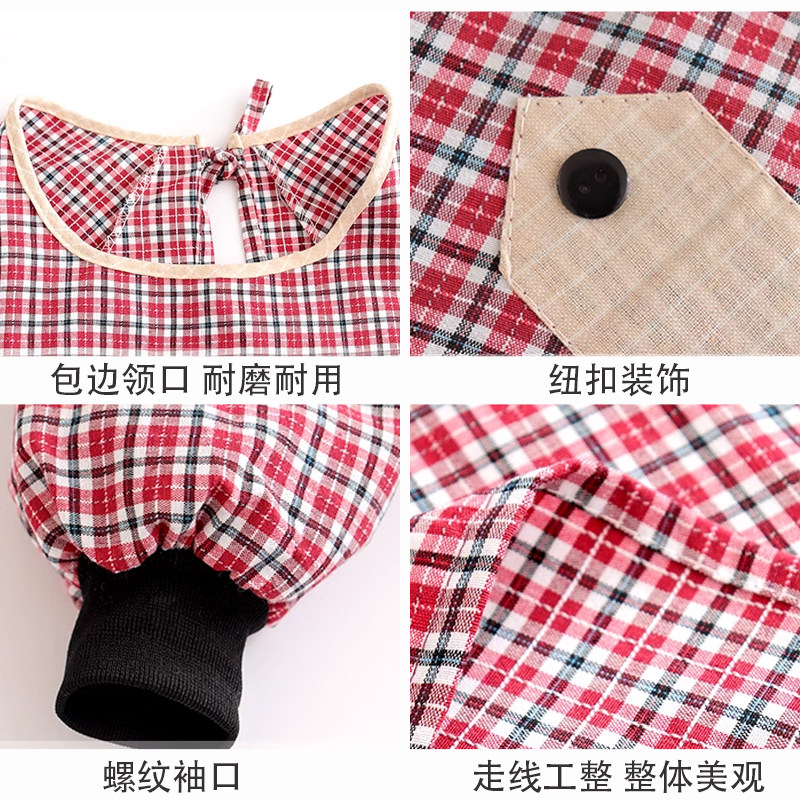 棉布围裙女厨房家用防油防污做饭围兜2025新款上班工作服长袖罩衣,淘宝优惠券,粉丝福利购,淘宝优惠卷