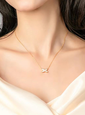 尚美伯爵18K玫瑰金贝母锁骨链女