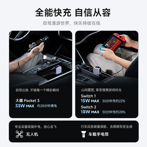 CUKTECH酷态科10号超级车充自带线大功率多口车载充电器PD快充头 - 图2