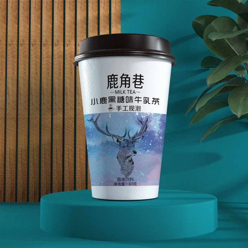 鹿角巷奶茶 80g/杯草莓牛乳经典牛乳黑糖牛乳-图1