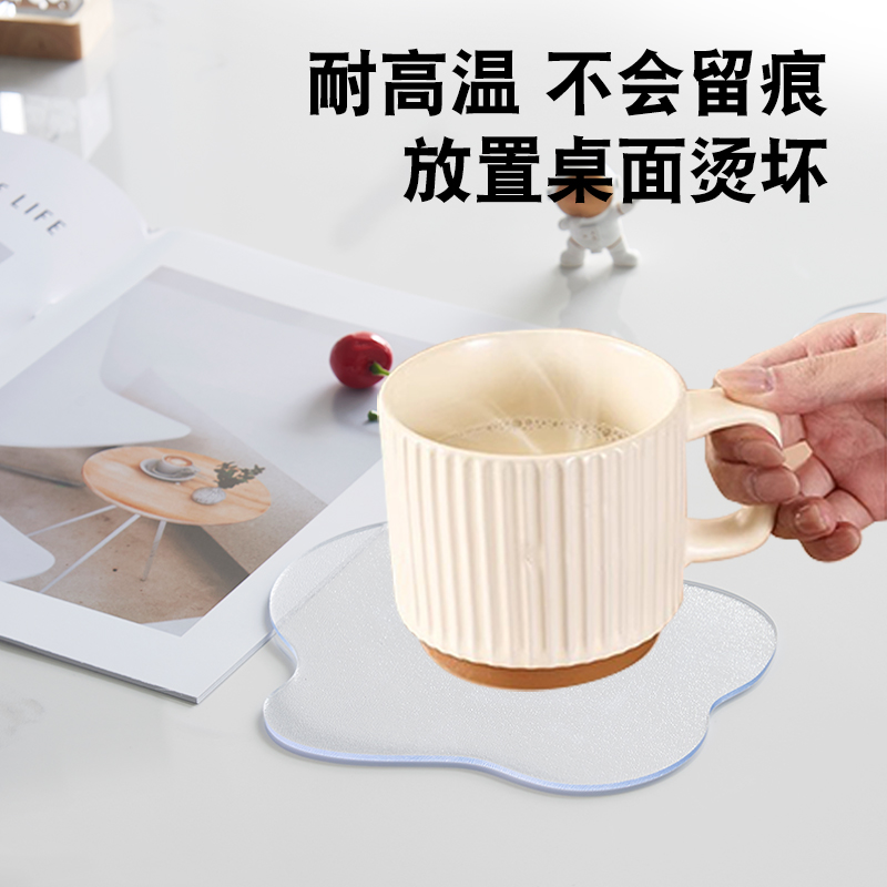 pvc网红云朵玻璃茶杯垫透明小托盘创意咖啡隔热餐垫子隔热垫 - 图2