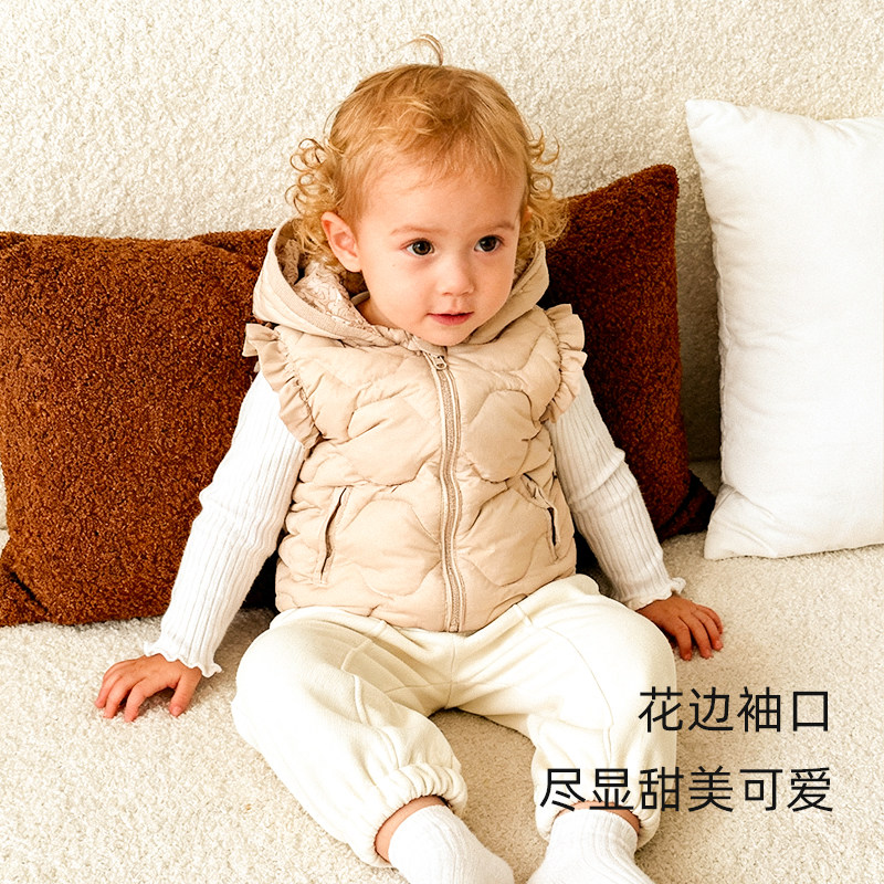 RyleeCru官方正品女童轻薄羽绒马甲儿童马甲25冬1上新,淘宝优惠券,粉丝福利购,淘宝优惠卷