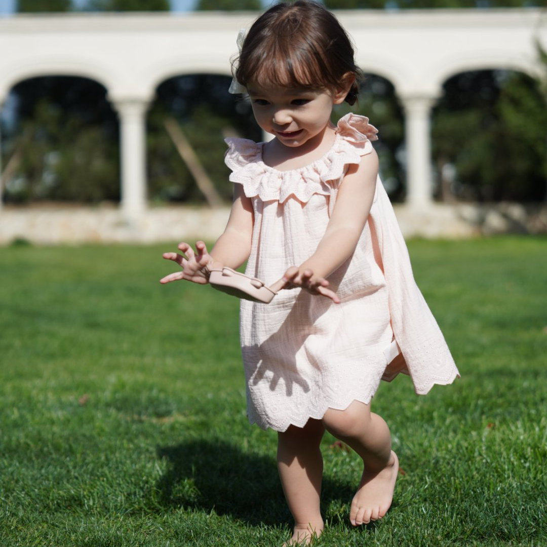 Ryleecru童装商场同款女童甜美气质花边领连衣裙女宝裙子纯色裙子,淘宝优惠券,粉丝福利购,淘宝优惠卷