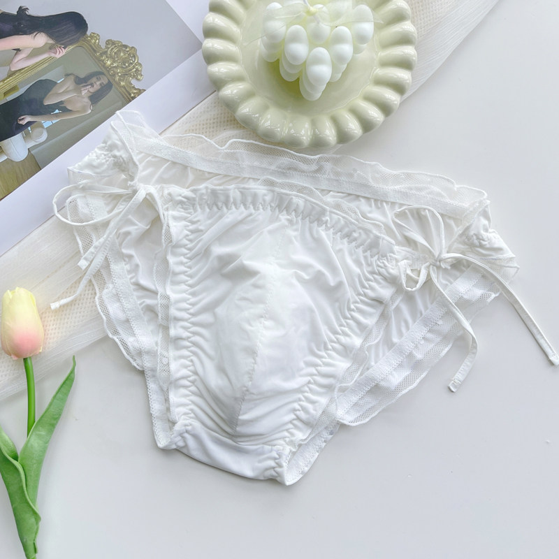 系带蕾丝边内裤男士性感绑带可解三角裤可爱少女风男款有囊袋短裤,淘宝优惠券,粉丝福利购,淘宝优惠卷