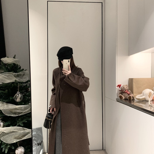 馨菲长款版型巨好显瘦款羊毛外套(配腰绳)（含100澳毛）120308w10 - 图3