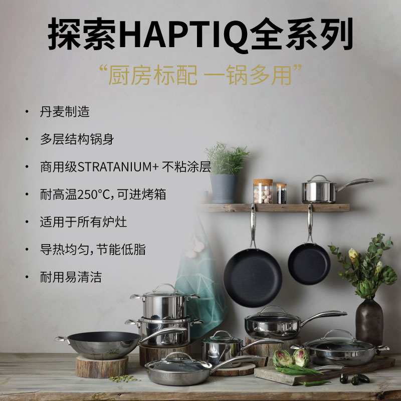 丹麦Scanpan平底锅进口不粘锅家用无涂层HaptIQ电磁炉燃气灶专用 - 图0