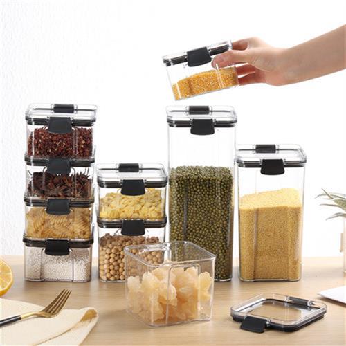 日式密封罐食品级透明塑料厨房零食坚果干货储物罐防潮杂粮收纳盒 - 图0