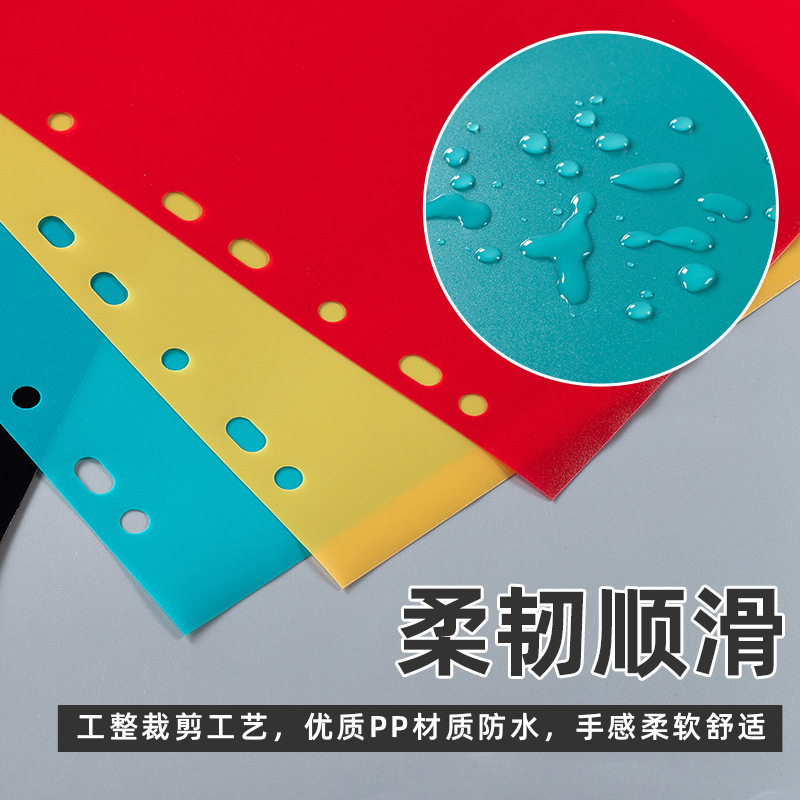 A4活页本分隔页通用11孔分页纸30孔分隔页A4-4孔分隔页标签索引纸A4索引页塑料分类页彩色索引纸印数10/12/21-图2