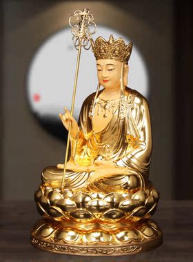 纯铜贴金地藏王菩萨佛像家用供佛