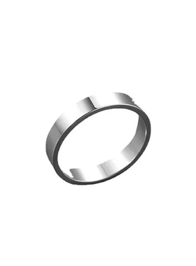 食指环戒银色闭口冷淡风戒指简约单身戒光面个性男男士素圈潮开口