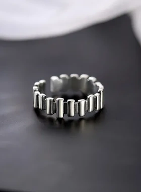 开口戒小众戒指几何s925轻奢女镀银尾戒素圈食指戒高级感