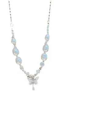 时尚气质蝴蝶项链不规则颈链新款锁骨链轻奢珍珠法式精致女高级感