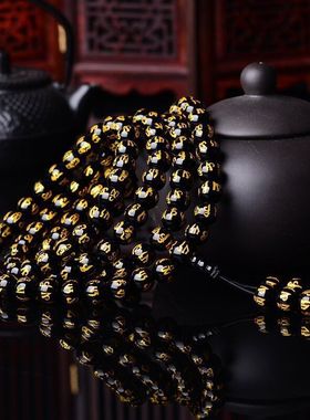 颗佛珠念珠手链挂链六字真言可做车挂手串手链