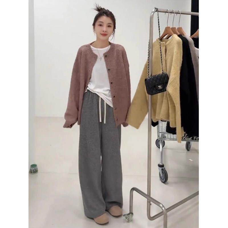 灰色运动裤女秋冬新款宽松直筒裤软糯垂感欧货糯米裤高腰休闲卫裤,淘宝优惠券,粉丝福利购,淘宝优惠卷