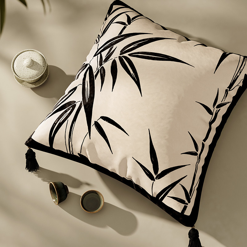 喜即竹韵中式抱枕沙发靠垫客厅样板间抱枕套飘窗床头靠枕套可拆洗,淘宝优惠券,粉丝福利购,淘宝优惠卷