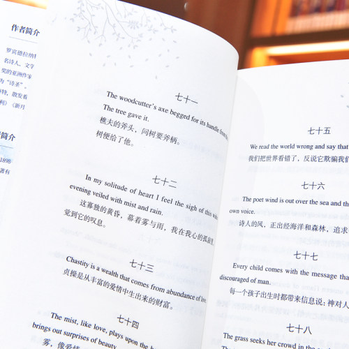 飞鸟集正版泰戈尔原著中英文双语版完整无删减 泰戈尔诗选诗集诗歌 世界经典文学名著小说畅销文学书 青少年初高中生课外阅读书籍 - 图3