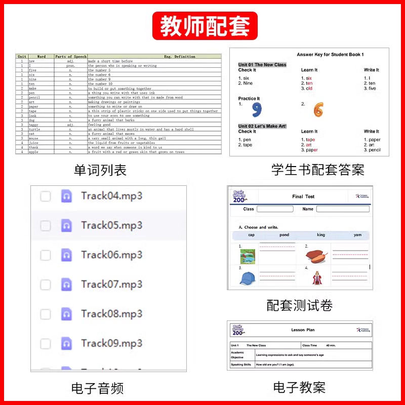 美国原版少儿英语教材常见词点读版 Basic Reading 200词 400词全套赠太空人点读笔 提高单词积累加强读写能力高频词阅读key words