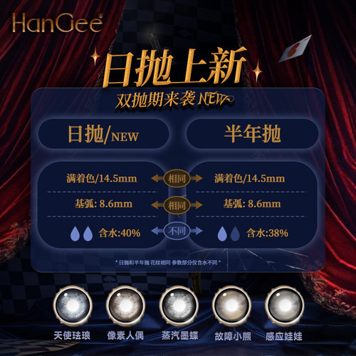【满着色强扩瞳】韩姬儿美瞳大直径日/半年抛彩色隐形眼镜旗舰店 - 图2