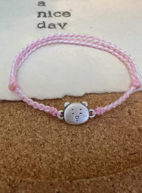 足银999扁扁古法chikawa小八吉伊乌萨奇小飞鼠可调节手绳手链礼物