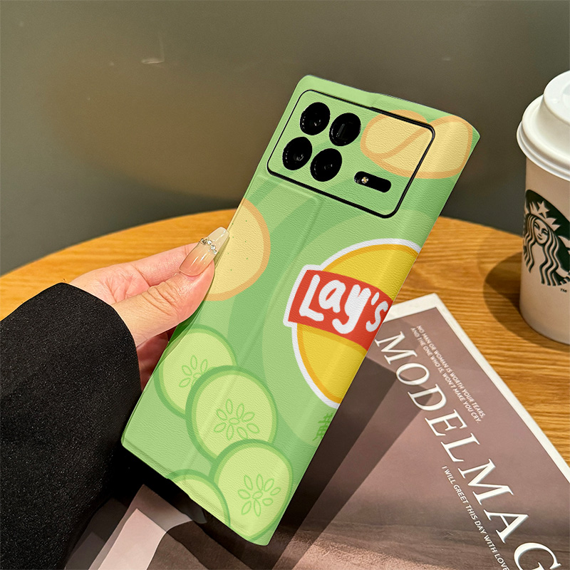 拾壳适用小米mixfold4手机壳新款乐事薯片黄瓜味mixfold3折叠屏MIX4防摔保护套fold创意小众fold3女翻盖皮套 - 图2