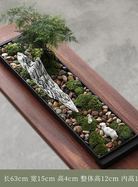 汉鸿 创意办公室摆件微景观禅意花盆客厅茶室桌面盆景家居装饰品