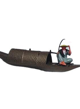 静观吾界中式微景装饰摆件 袖珍人物动物船装饰品 盆景沙盘摆景